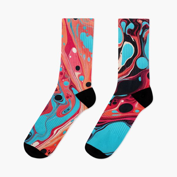 Item preview, Vivid Vermilion and Turquoise Abstract designed and sold by VectorPlace.