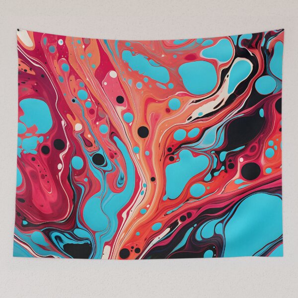 Item preview, Vivid Vermilion and Turquoise Abstract designed and sold by VectorPlace.