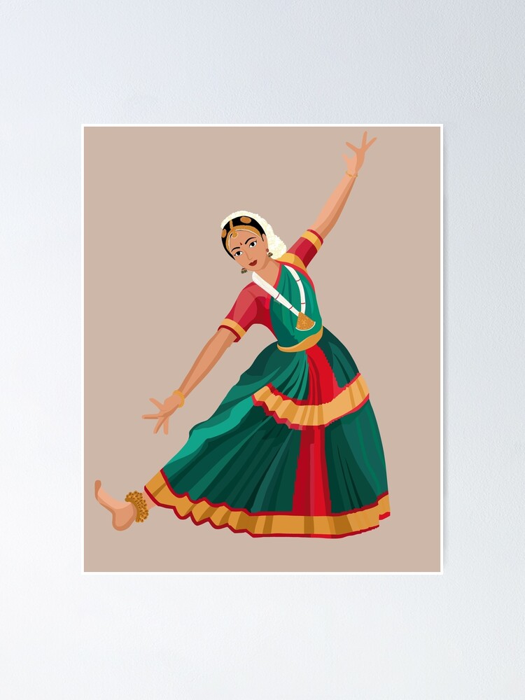 KUCHIPUDI. Indian Classical Dancer. Digital Illustration. Printable.  Descarga Digital. - Etsy