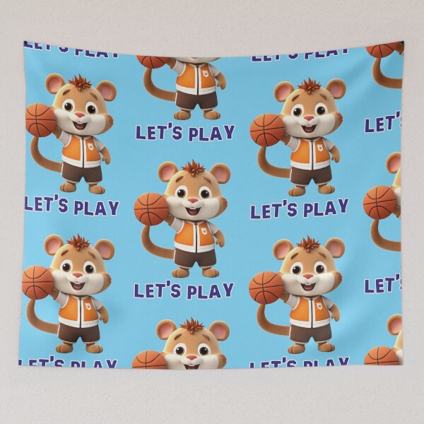 Item preview, Let's play, kawaii dog plays basketball designed and sold by Mauswohn.