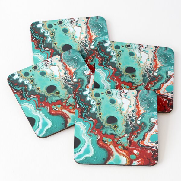 Item preview, Teal and Crimson Fluid Color Mix designed and sold by VectorPlace.