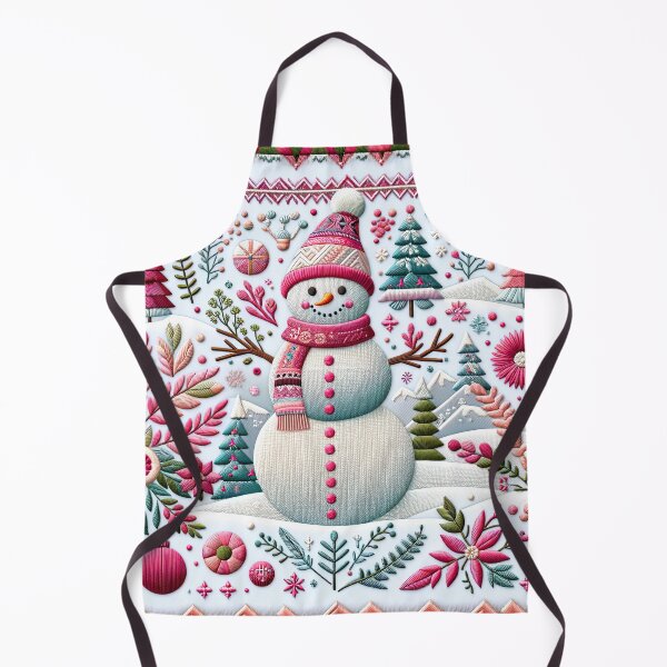 Artikelvorschau, Weihnachts-Schneemann-Cottagecore-Strickkunst – gemütliche Winterdekoration entworfen und verkauft von Nibble & Doodle.