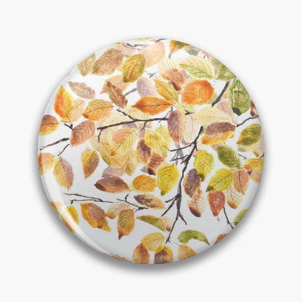 Item preview, Autumn yellow and orange  beech leaves watercolor 2 designed and sold by ColorandColor.