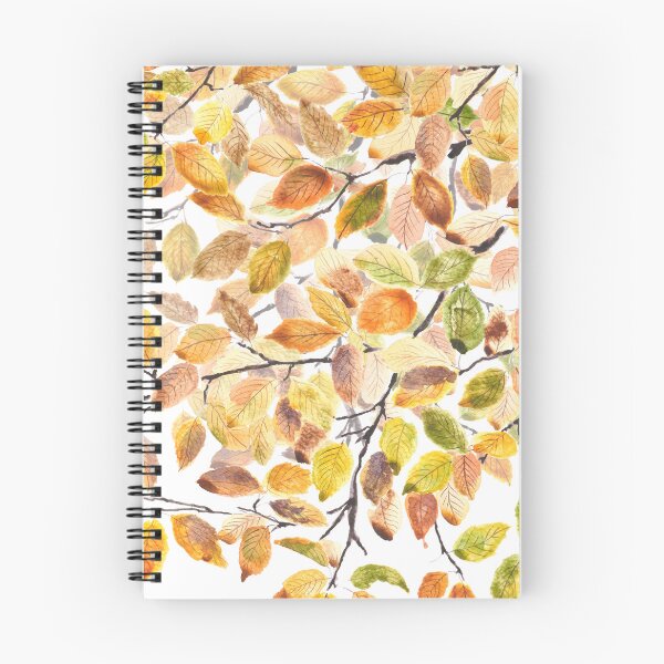 Item preview, Autumn yellow and orange  beech leaves watercolor 2 designed and sold by ColorandColor.