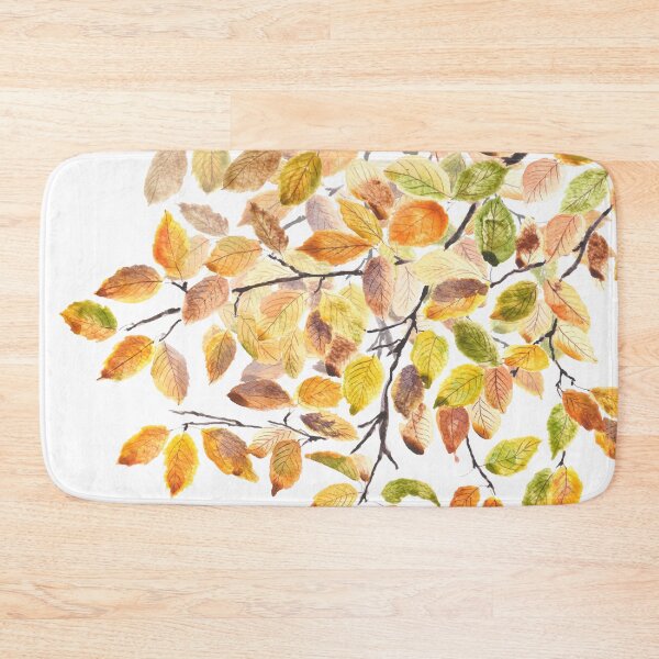 Item preview, Autumn yellow and orange  beech leaves watercolor 2 designed and sold by ColorandColor.