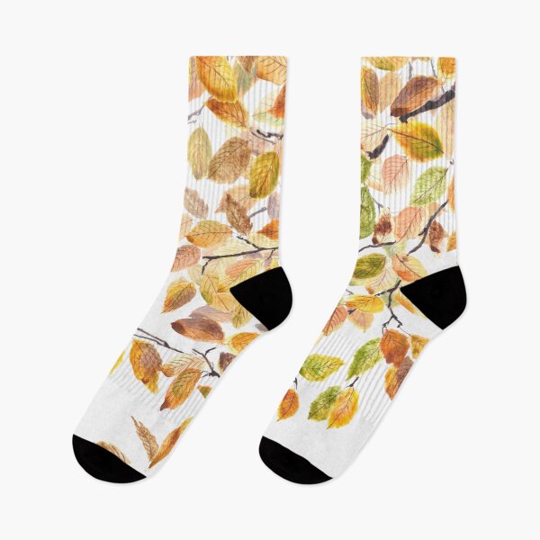 Item preview, Autumn yellow and orange  beech leaves watercolor 2 designed and sold by ColorandColor.