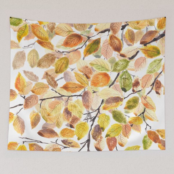 Item preview, Autumn yellow and orange  beech leaves watercolor 2 designed and sold by ColorandColor.