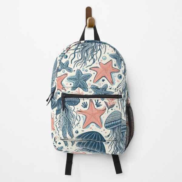 Item preview, seamless pattern jellyfish Backpacks designed and sold by Cuteanimecorner.