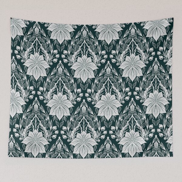 Item preview, Monochrome Poinsettia pattern designed and sold by Veleri.