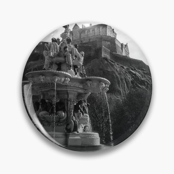 Item preview, Ross Fountain and Edinburgh Castle in black and white designed and sold by cdkphotos.