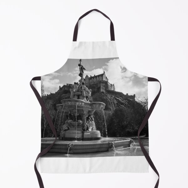 Item preview, Ross Fountain and Edinburgh Castle in black and white designed and sold by cdkphotos.