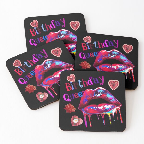 Item preview, Birthday Queen - I kiss you with my red shiny lips designed and sold by WallGemsArt.