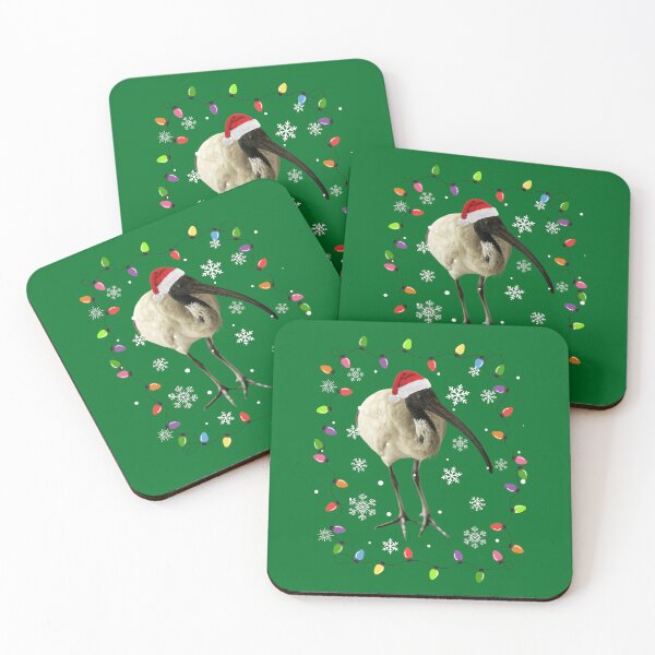 Item preview, Australian White Bin Chicken Christmas Lights Ibis Bird Santa Funny Xmas Animal Tree designed and sold by LittleZea.
