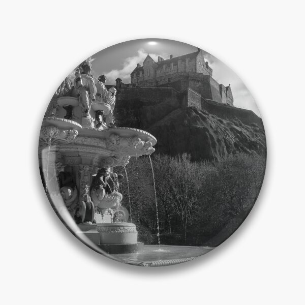 Item preview, Edinburgh Castle and Ross Fountain in monochrome designed and sold by cdkphotos.
