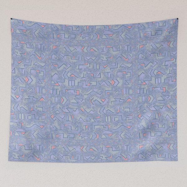 Item preview, Textured Klee inspired blue and pink  designed and sold by MoisOneOffs.