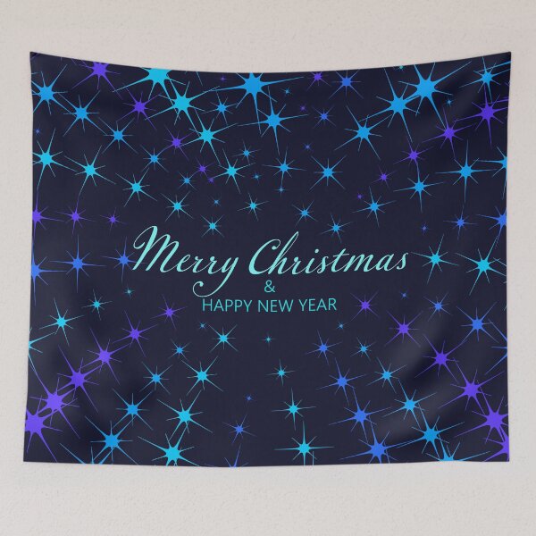 Item preview, Merry Christmas and Happy New Year. Colorful sparking firework. Christmas pattern of bright magical neon multi-colored particles, sparks and stars shining with special light on dark background.  designed and sold by NataliaVVV.