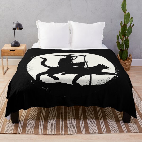 Item preview, Grim Reaper Riding on Black Cat designed and sold by TomFrontierArt.