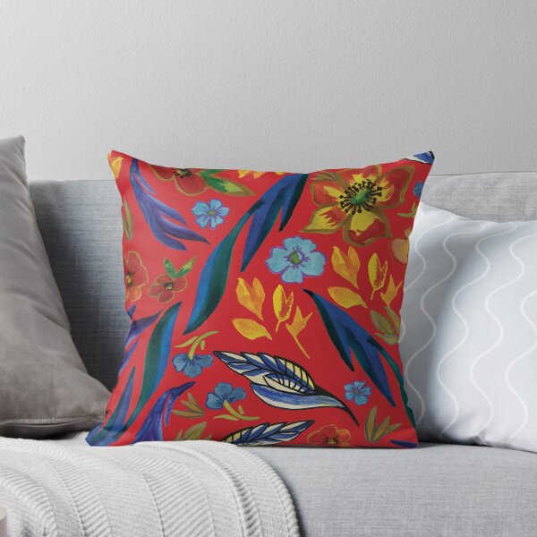 Item preview, Vintage Secret Garden - Vivid Red Floral Pattern with Retro Tea Set Inspirations designed and sold by Jay Dee Dearness.