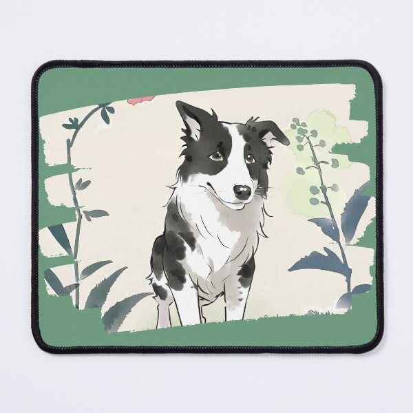 Item preview, Aesthetic border collie dog with the flowers designed and sold by GoodyPaws.