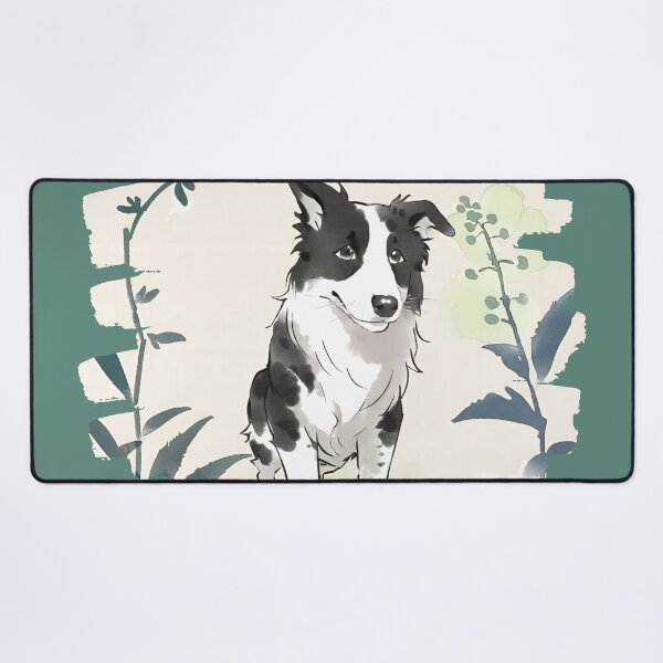 Item preview, Aesthetic border collie dog with the flowers designed and sold by GoodyPaws.