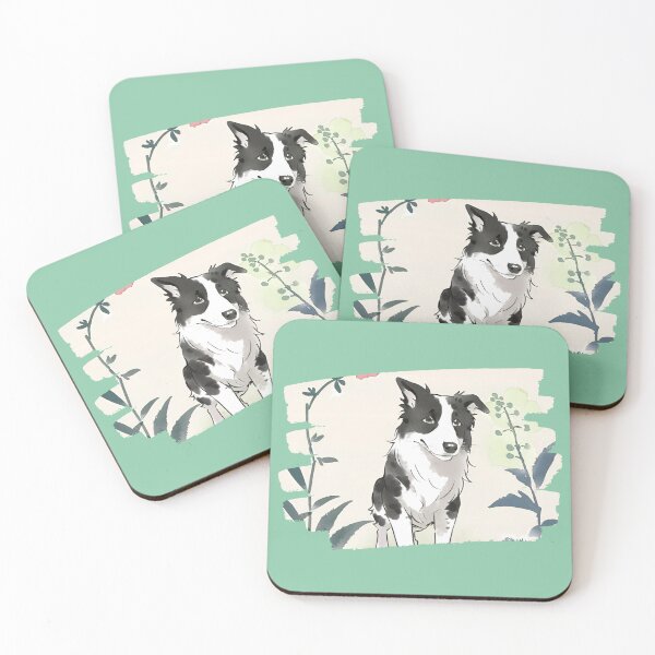 Item preview, Aesthetic border collie dog with the flowers  designed and sold by GoodyPaws.