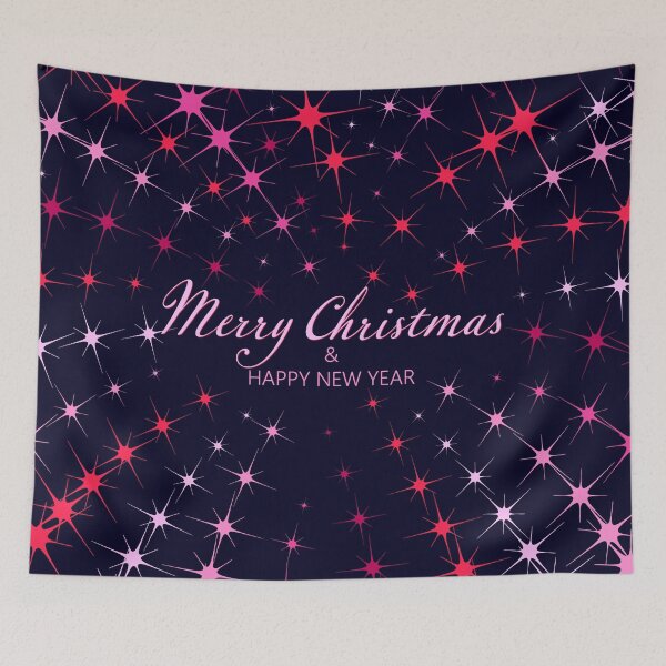 Item preview, Merry Christmas and Happy New Year. Colorful sparking firework. Christmas pattern of bright magical neon multi-colored particles, sparks and stars shining with special light on dark background.  designed and sold by NataliaVVV.