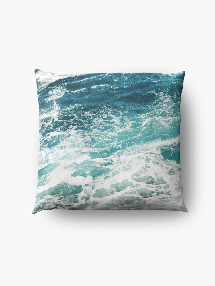 Alternate view of Blue Ocean Waves Floor Pillow
