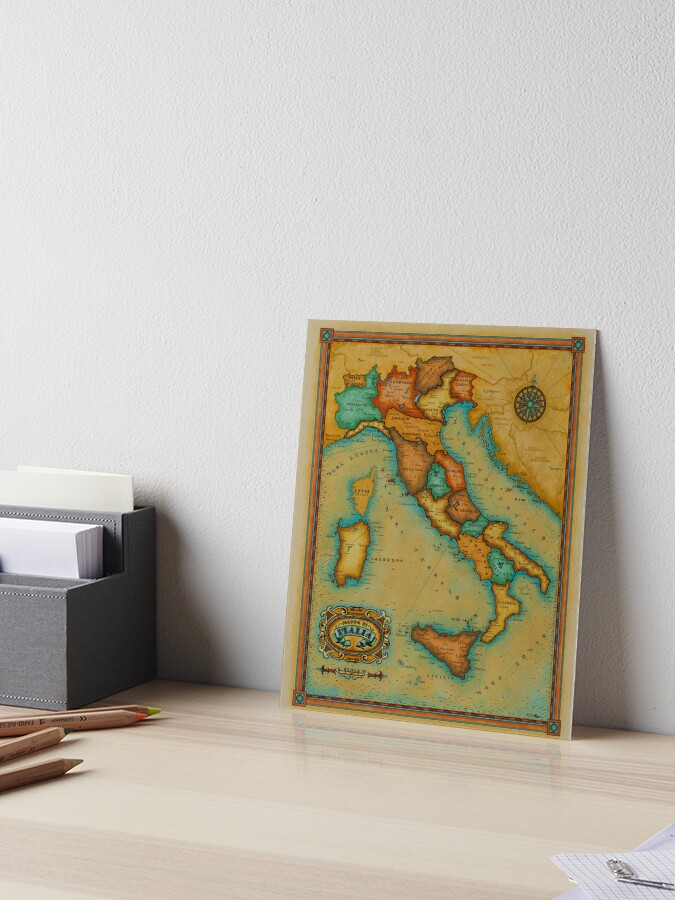 Photo & Art Print mappa d'Italia