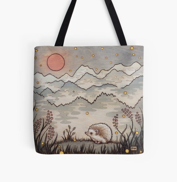 Hedgehog in the Fog All Over Print Tote Bag