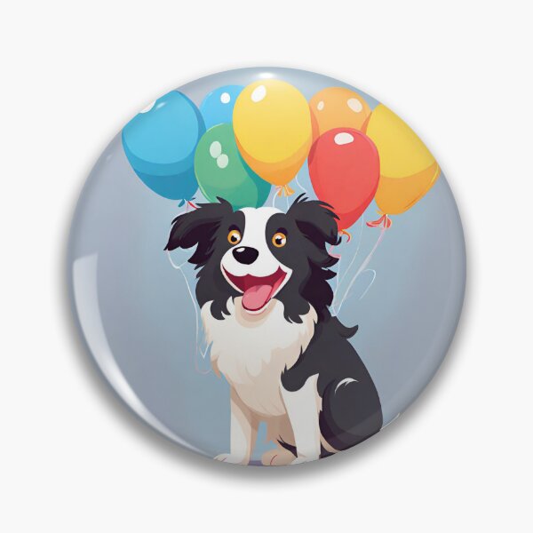 Item preview, Border collie dog holding ballons  designed and sold by GoodyPaws.