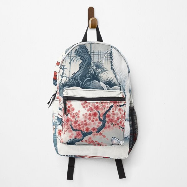 Item preview, White cat standing in a Japanese garden designed and sold by ShironekoStudio.