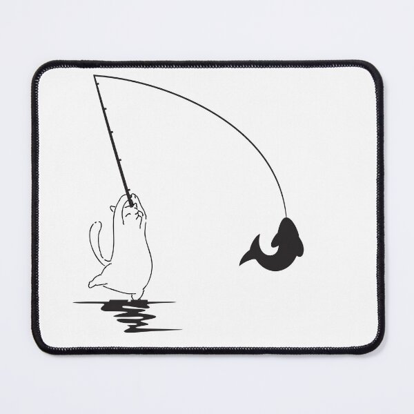 Item preview, Cute cat is angler, fish, fishing designed and sold by upupupshop.