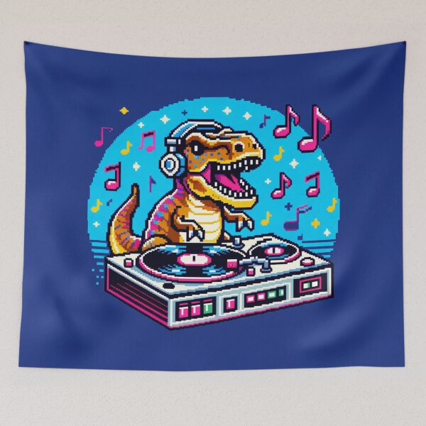 Item preview, Dino Decks Jurassic Beats T-Rex DJ Party designed and sold by PixelPunkster.