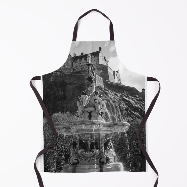 Item preview, Edinburgh Castle and Ross Fountain in monochrome designed and sold by cdkphotos.