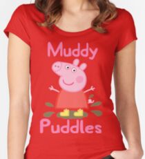 Peppa Pig - Muddy Puddles Women's Fitted Scoop T-Shirt