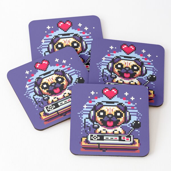 Item preview, Paws and Play Retro Gamer Pug Nostalgic Arcade Fun designed and sold by PixelPunkster.