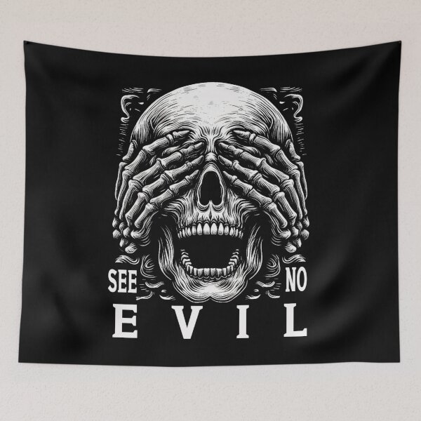 Item preview, See No Evil Skull designed and sold by CreepyCornerArt.