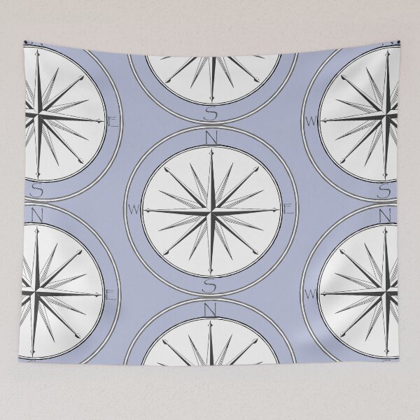 Item preview, Blue Grey Black Vintage Compass  designed and sold by LZenDesigns.