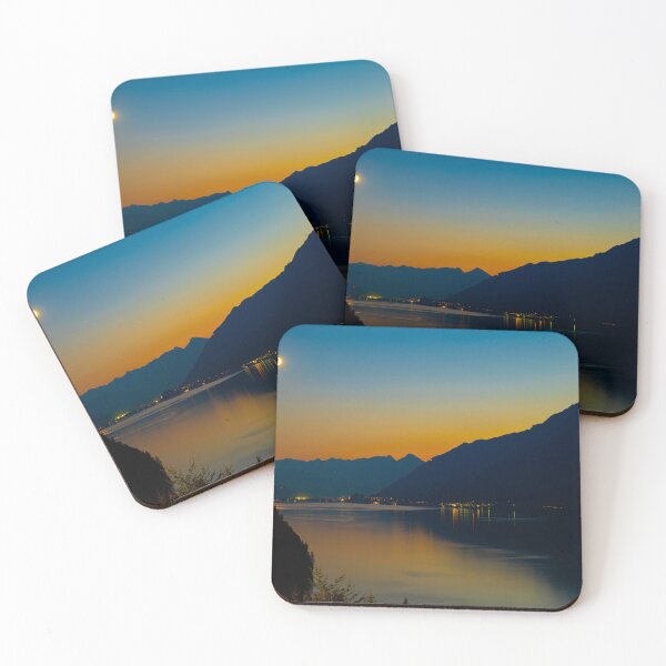 Item preview, View over Lake Brienz with Mountain and Moon in Twilight designed and sold by Mats Silvan.