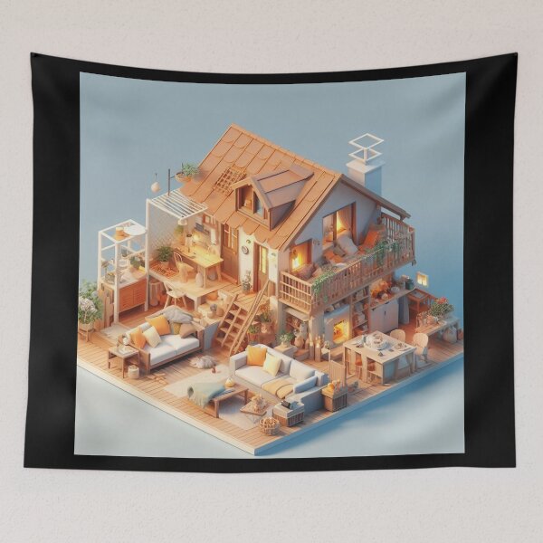 Item preview, 3d fantasy House - Warm Vibes designed and sold by Rabique.