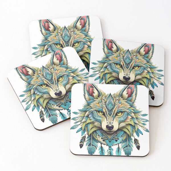 Item preview, Fox with feathers traditional design spirit designed and sold by zamperoni.