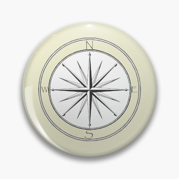 Item preview, Light Yellow Grey Black Vintage Compass  designed and sold by LZenDesigns.