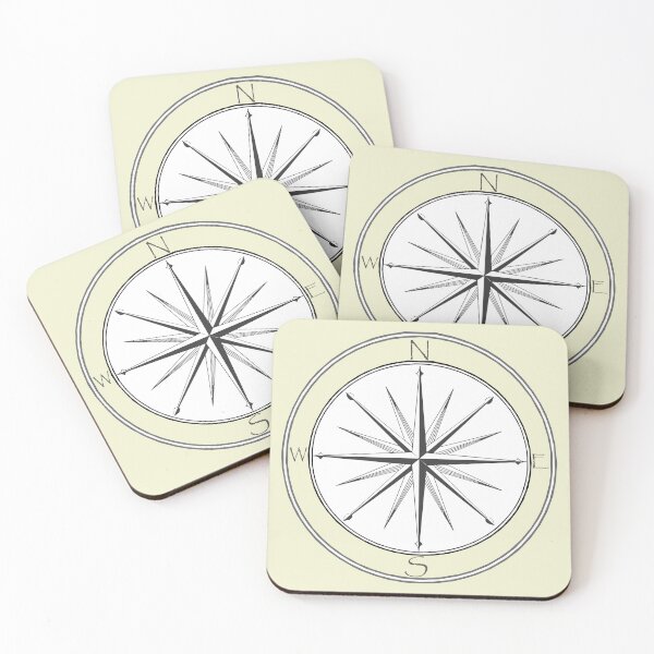 Item preview, Light Yellow Grey Black Vintage Compass  designed and sold by LZenDesigns.