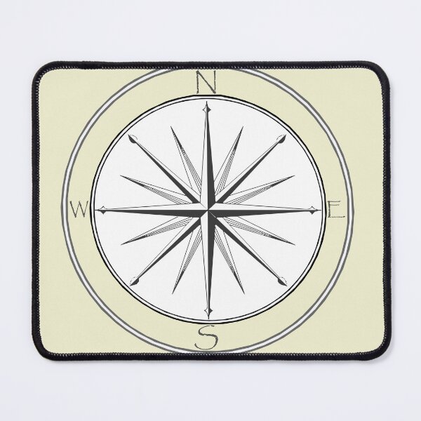 Item preview, Light Yellow Grey Black Vintage Compass  designed and sold by LZenDesigns.