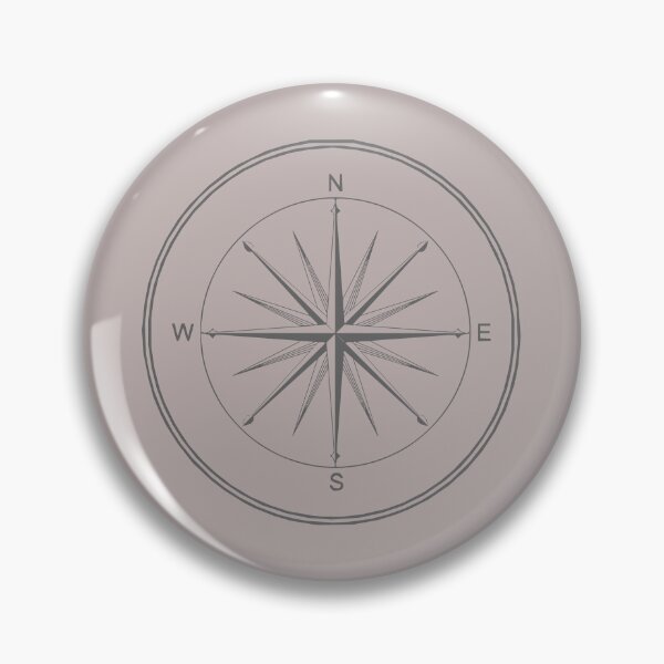 Item preview, Beige and  Dark Grey Black Vintage Compass  designed and sold by LZenDesigns.