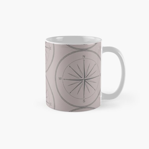 Item preview, Beige and  Dark Grey Black Vintage Compass  designed and sold by LZenDesigns.