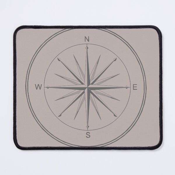Item preview, Beige and Dark Grey Black Vintage Compass designed and sold by LZenDesigns.