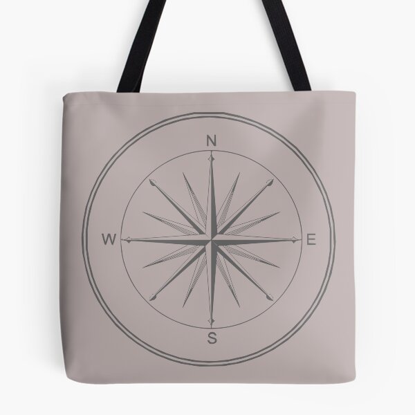 Item preview, Beige and  Dark Grey Black Vintage Compass  designed and sold by LZenDesigns.