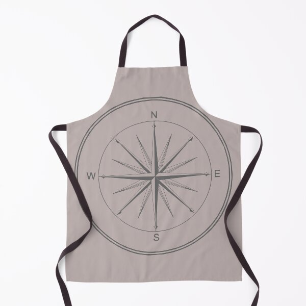 Item preview, Beige and Dark Grey Black Vintage Compass designed and sold by LZenDesigns.