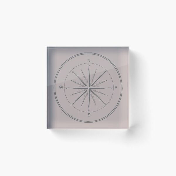 Item preview, Beige and  Dark Grey Black Vintage Compass  designed and sold by LZenDesigns.
